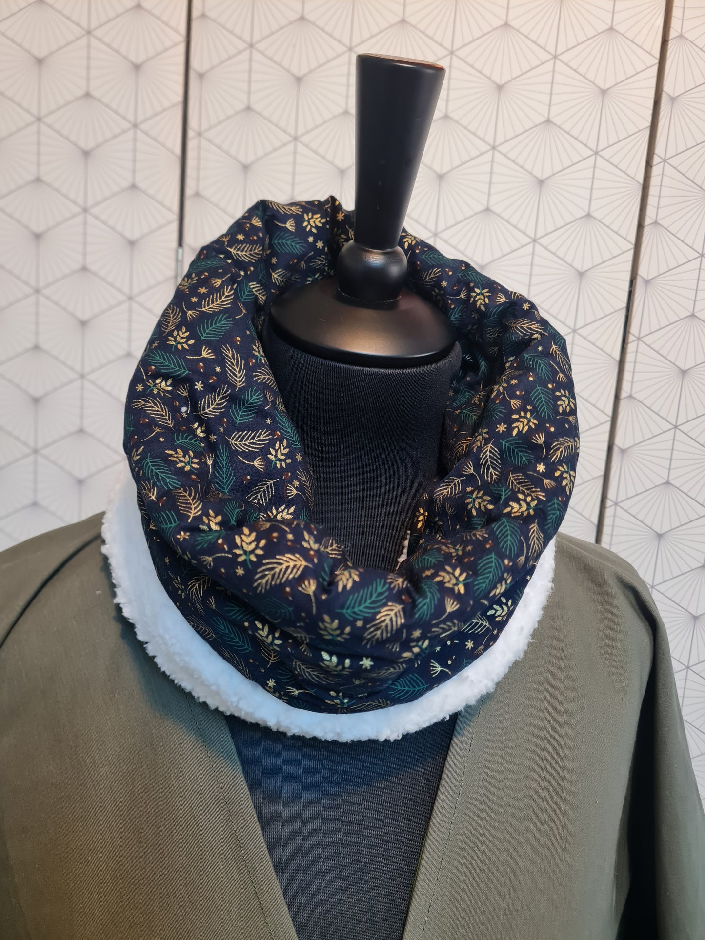 SNOOD VERT ET OR