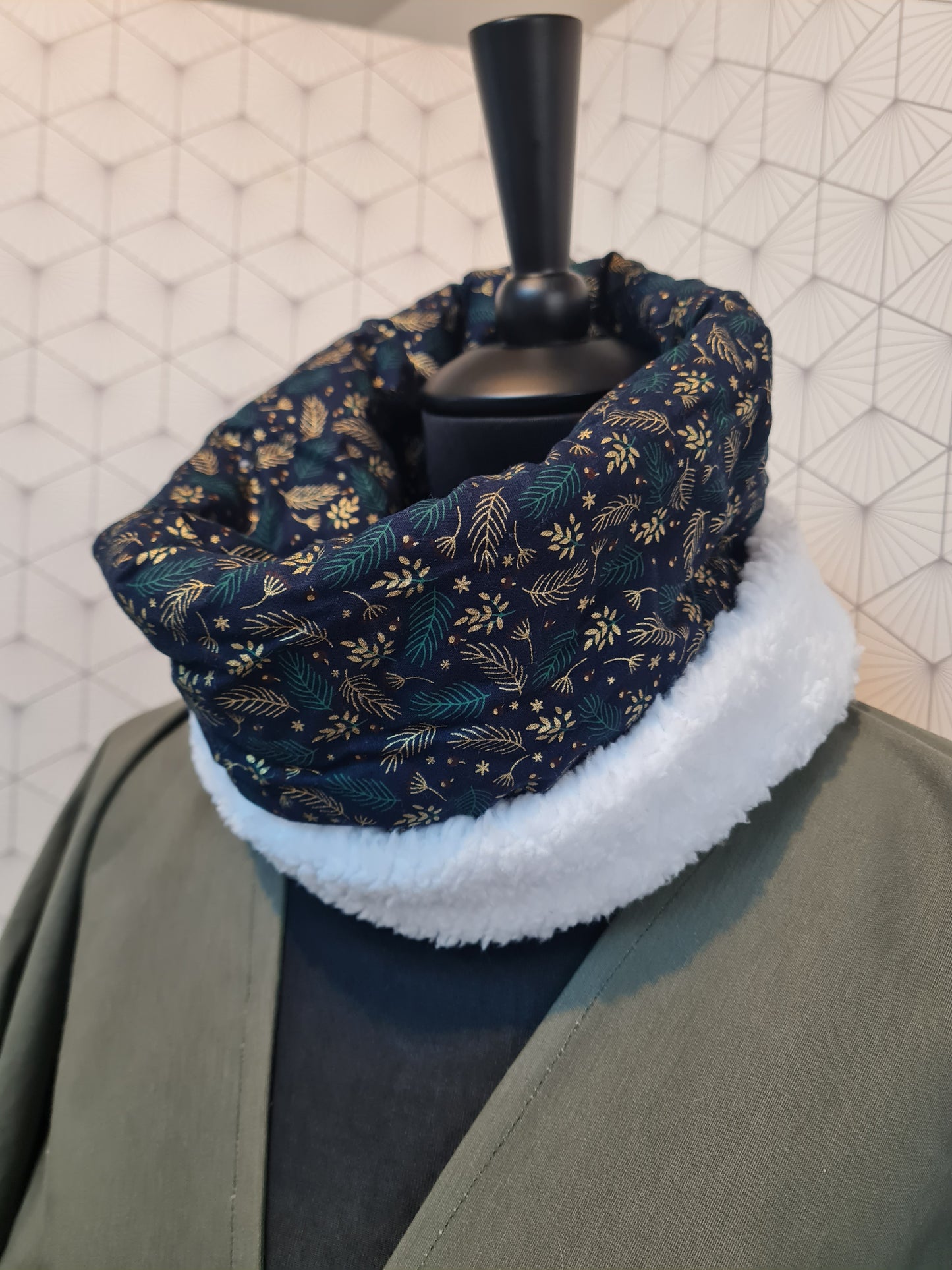 SNOOD VERT ET OR